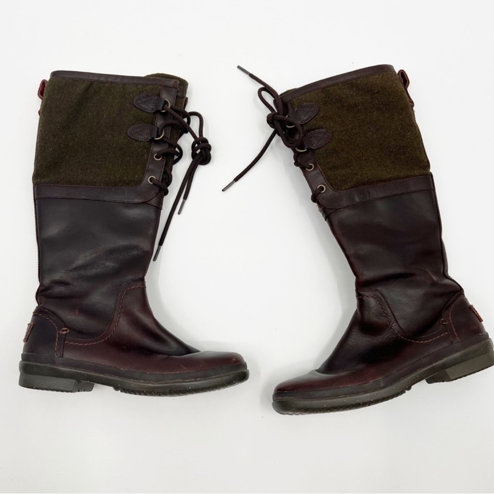 Women's Brown and Dark Green Boots